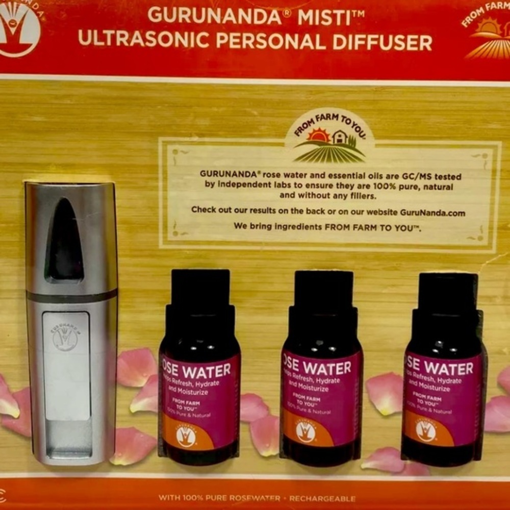Gurunanda Personal Misti Ultrasonic Diffuser Yoga Namaste New Healing Journey